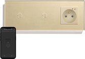 SmartinHuis - 2x1 polig met stopcontact (energiemonitoring) - Penaarde - Goud