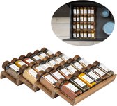 Tiroir à épices Organess - 4 niveaux - Pour 28 Pots d'herbes aromatiques - Acacia - Organisateur d'épices - Organisateur de tiroir de cuisine