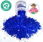 Knutsel Chunky Glitters (Blauw) Biologisch afbreekbaar [Volume 8g - Knutselpakket Knutseldecoratie Knutselset Kinderen Jongens Meisjes - Glitter Versiering Decoratie Knutselen Verjaardag]