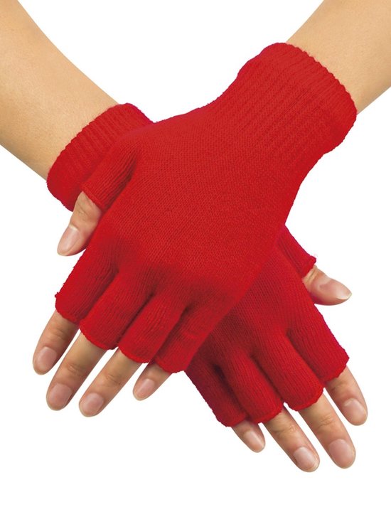 *** Rode Vingerloze Handschoenen | Maat One-Size-Fits-All
