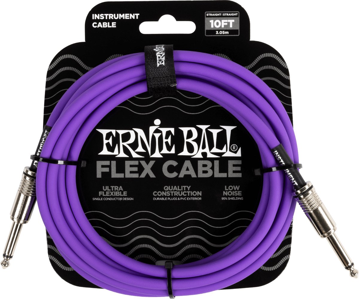 Ernie Ball 6415 Flex Cable 3 meter instrumentkabel violet