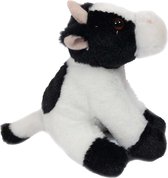 Pia Toys Knuffeldier Koe - zachte pluche stof - premium kwaliteit knuffels - wit/zwart - 12 cm - Koeien