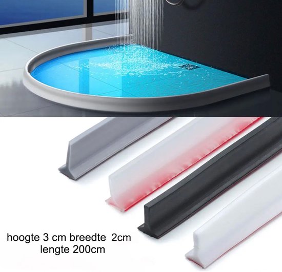 39 Inch Zuig Opvouwbare Douche Water Dam Siliconen Douchedrempel
