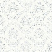 Papier peint baroque Profhome 306621-GU papier peint textile structuré dans le style baroque argent blanc brillant 5,33 m2