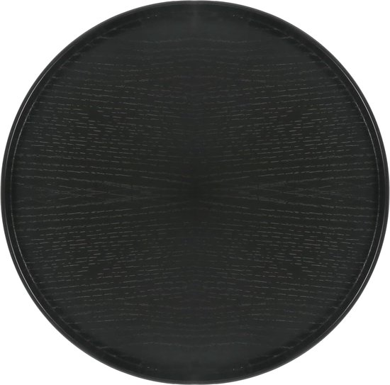 Rond zwart decoratief dienblad - Groot decoratief bord - Decoratieve schaal voor koffiedienblad - Theetablet - Badkamer dienblad (33 cm)