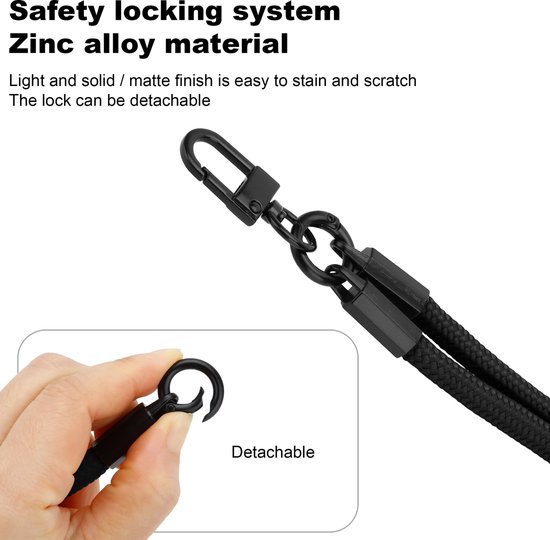 Chaîne de téléphone portable Cadorabo adaptée au HTC Desire 830 en NOIR avec cordon de sangle réglable à accrocher autour du cou