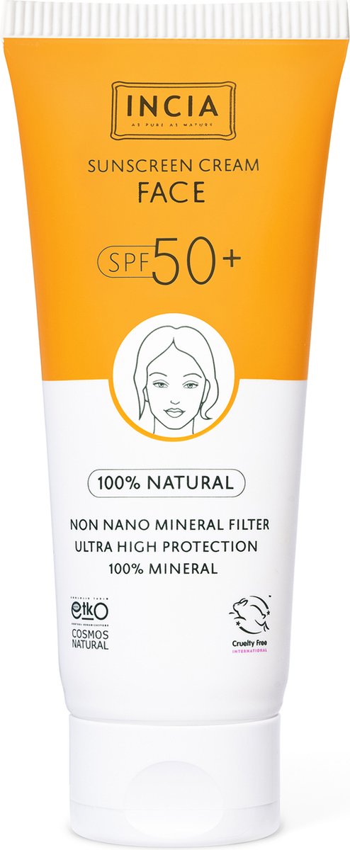Incia - Natuurlijke Zonnebrandcrème Voor Het Gezicht - SPF 50
