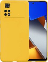 Hoesje Geschikt voor Xiaomi Poco X4 Pro 5G Hoesje Siliconen Case Hoes - Hoes Geschikt voor Xiaomi Poco X4 Pro 5G Hoes Cover Case - Geel