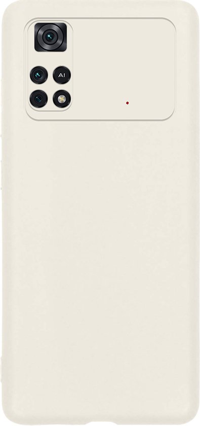 Coque adaptée pour Poco M4 Pro 4G, coque arrière en Siliconen , Wit