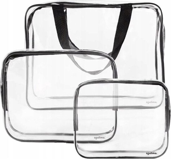 Beautylushh Doorzichtige Toilettas Set voor Toiletartikelen – Transparante Travel Organizer Bag 3-Pack