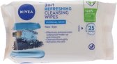 Nivea Biodegradeable Wipes 3in1 Normal Skin - 2 x 25 stuks voordeelverpakking