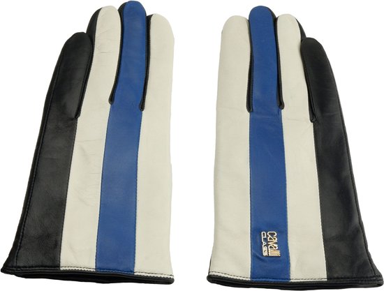 Blauwe lamsleren handschoen