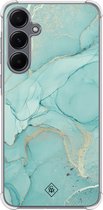 Casimoda® hoesje - Geschikt voor Samsung Galaxy A55 - Marmer mint groen - Shockproof case - Extra sterk - TPU/polycarbonaat - Mint, Transparant