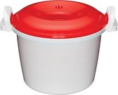 Rijstkoker - Magnetron - Rijststomer - BPA Vrij - Plastic - Wit/Rood
