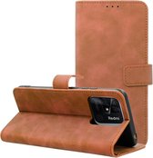 Case2go - Telefoonhoesje geschikt voor Xiaomi Redmi 12C - Wallet Book Case - Met Magnetische Sluiting - Bruin