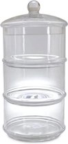 Alegra Glas 3 Laags Glas Dragee Koekjeshouder 17x38 cm- Glazen pot met 3 lagen Newport helder