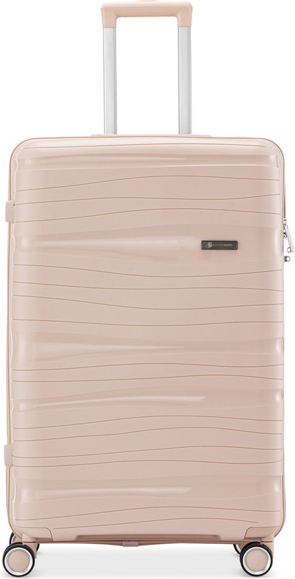 SKYCASES Travel One – 24-inch Medium Reiskoffer – Cijferslot – 41x24x69 cm – 68L – Lichtgewicht, Waterdicht & Duurzaam – Lichtroze