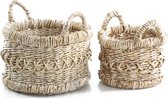Laude Basket white wash Set of 2 - Rotan - Stijlvolle Opbergoplossing