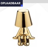 FONKEL® Golden Boy Andy LED Tafellamp Oplaadbaar Goud – Draadloze Lamp Dimbaar – Tafellamp zonder snoer – Bureaulamp Oplaadbaar – Leuke Gadget – Nachtlampje Volwassenen