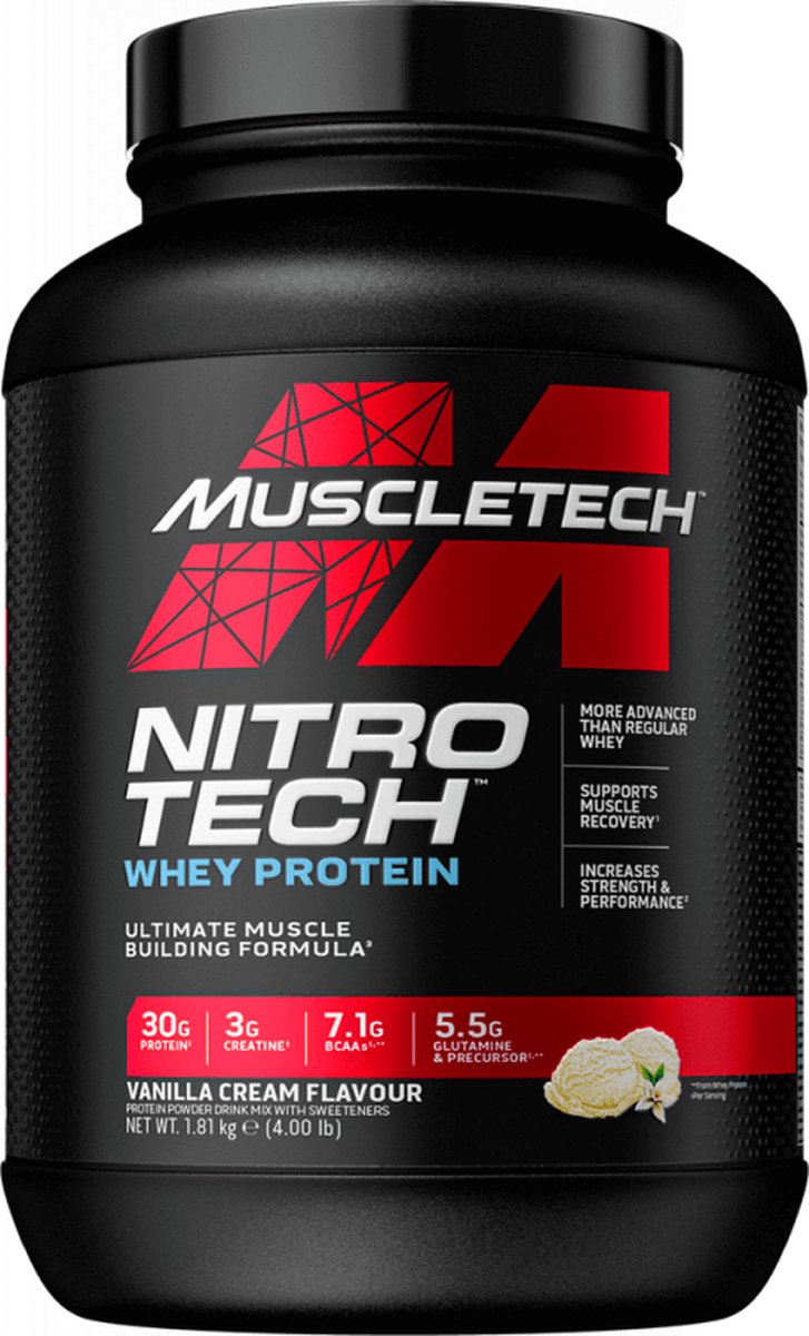 Goedkoopste Muscletech Nitro Tech Performance - Eiwitpoeder / Eiwitshake - 1800 gram - Vanille