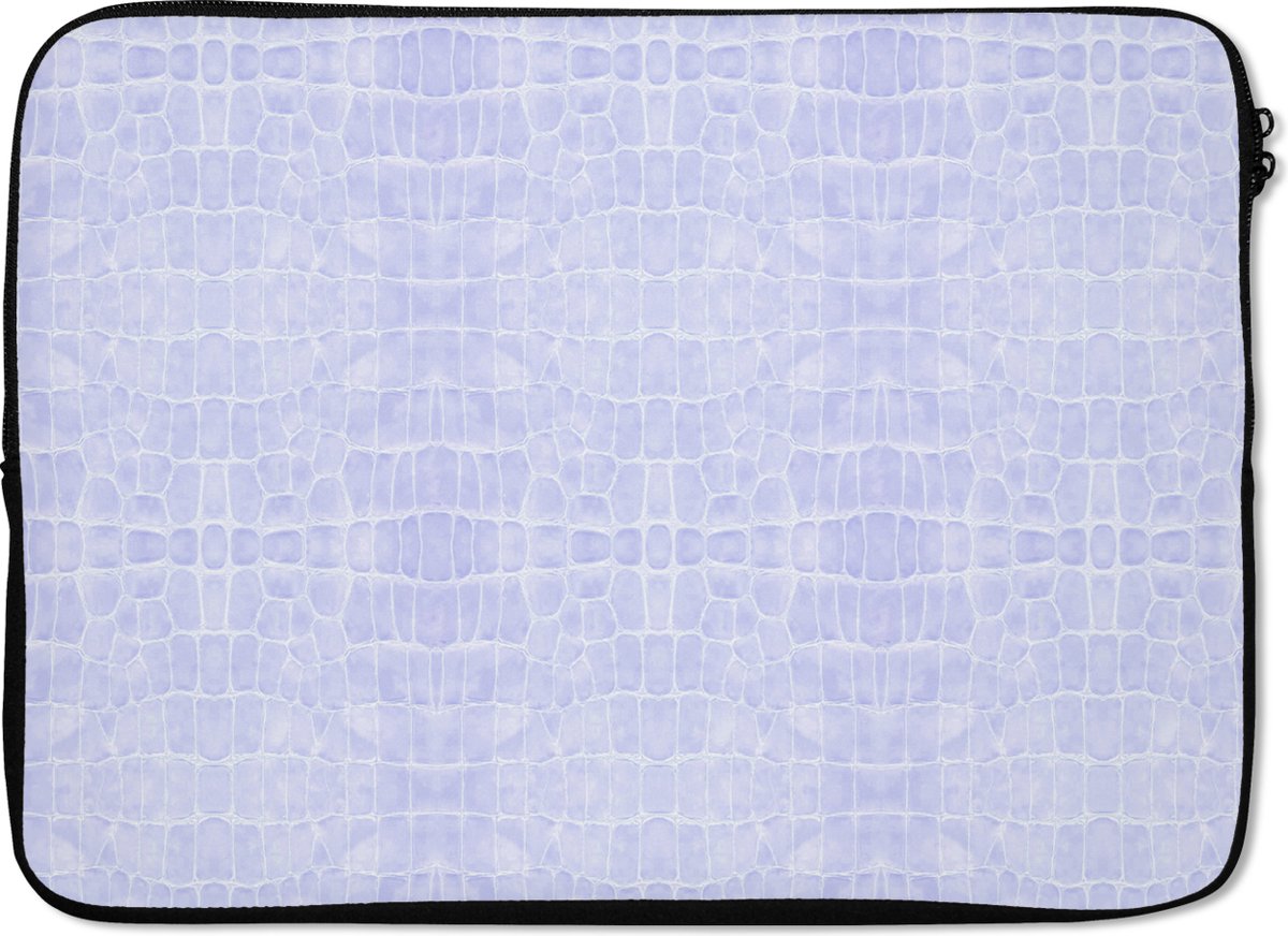 Laptophoes - Leer print - Blauw - Dieren - Laptop - 14 Inch - Laptopcase