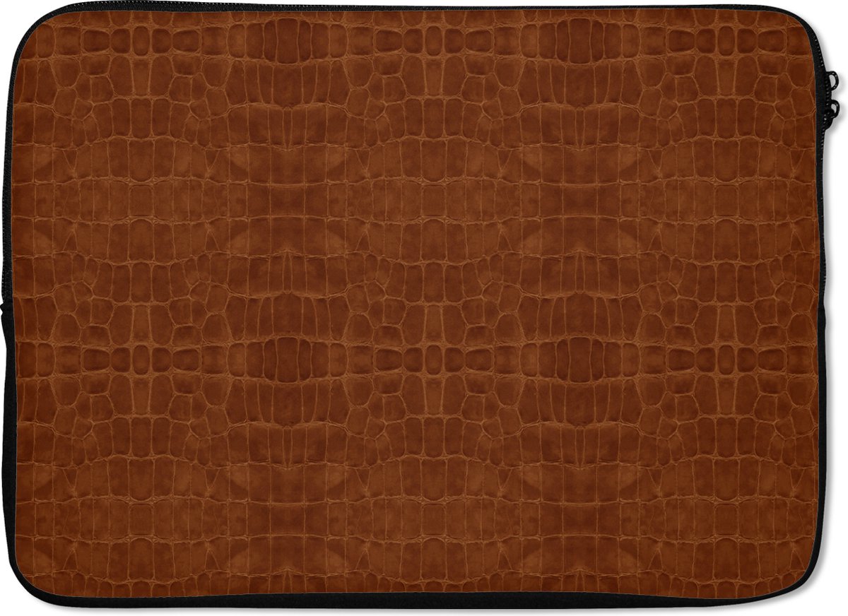 Laptophoes - Leer print - Oranje - Laptopaccesoires - Laptop - 13 Inch - Laptopcase