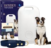 Luxmovo GPS Tracker met App - Groot - Blauw - GPS tracker pets - Honden en katten gps tracker - Inc Leren Halsband Dieren - GPS halsband - Tracker Hond - Zonder abonnement