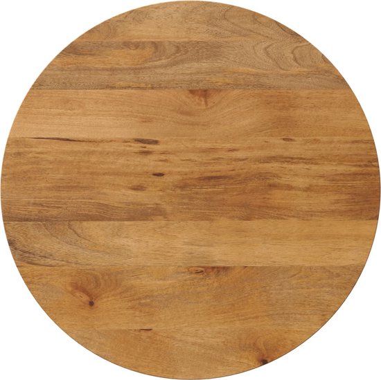 vidaXL - Tafelblad - rond - Ø - 90x2,5 - cm - massief - ruw - mangohout