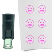 CombiCraft Stempel Smiley Geschokt 10mm rond - Roze inkt