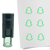 CombiCraft Stempel Snapchat logo 10mm rond - Groene inkt