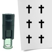 CombiCraft Stempel Kruis / Christendom 10mm rond - Zwarte inkt
