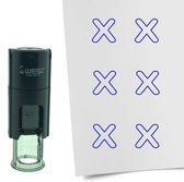 CombiCraft Stempel Open kruisje 10mm rond - Blauwe inkt