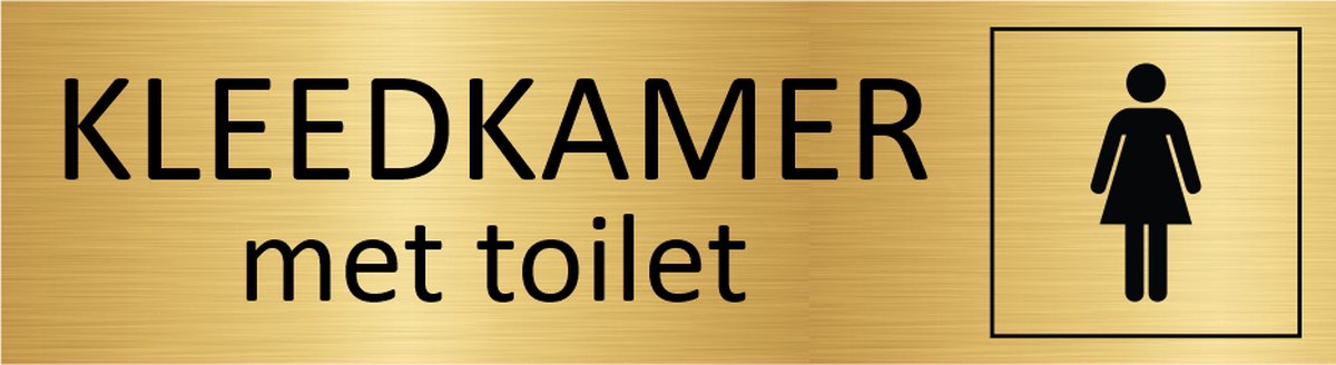 CombiCraft deurbordje Dames kleedkamer met toilet in goud met tape - 165 x 45 mm