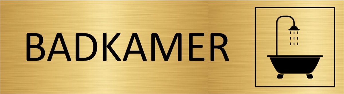 CombiCraft deurbordje Badkamer in goud met tape - 165 x 45 mm