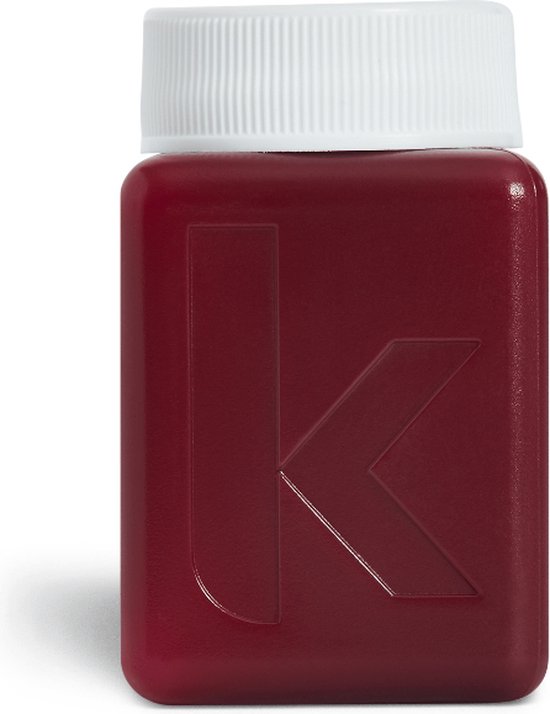 Bouteille rouge foncé avec un bouchon à vis blanc, arborant un K en relief.