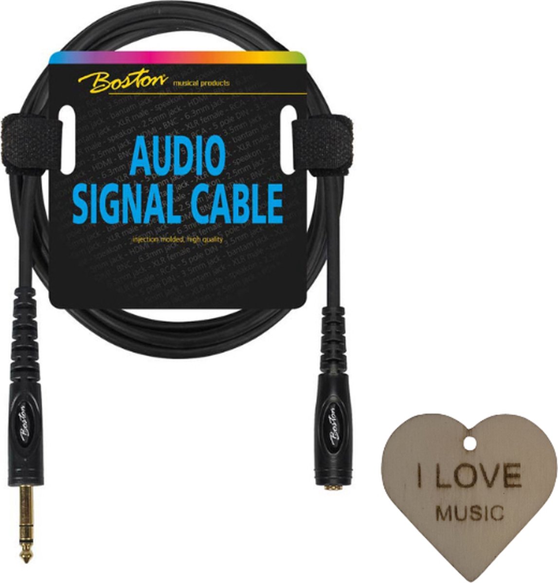 AC-242-300 |Boston audio signaalkabel | Male Jack to Female Jack | Met Specter Sleutelhanger
