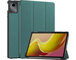 Hoes - Geschikt voor Lenovo Tab M11 (11 inch) - Dun & Stevig - Trifold Bookcase - Hard Cover - Hardcover Book Case - Tablet Hoesje - Donkergroen