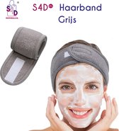 S4D® - Haarband - Hoofdband - Gezichtsverzorging - Verstelbaar - Headband - Make-up accessoires - Grijs