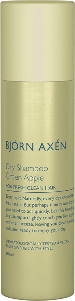 Björn Axén Dry Shampoo Green Apple 150 ml – Verfrissende Droogshampoo Met Subtiele Groene Appelgeur – Absorbeert Overtollige Olie & Creëert Direct Volume - Laat Het Haar Fris, Licht & Natuurlijk Aanvoelen – Voor Alle Haartypes