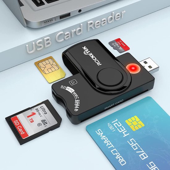PEAM® Kaartlezer - Plug & Play - USB Card Reader - 5 Gigabits P/S - SD Kaartlezer - Multifunctionele Kaartlezer - Geheugenkaartlezer - Micro SD kaartlezer