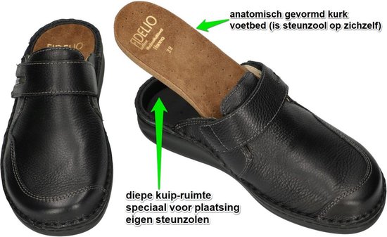 Fidelio Hallux -Heren - zwart - pantoffels & slippers - maat 40