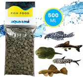 Aqua-Loui® - Visvoer - Tropisch Vissenvoer - Spirulina Tabletten (Wafers) - Algentabletten - Pleco Visvoer - Aquarium - Geschikt Voor Bodemvissen en Algeneters - 500ml