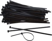 Kortpack - Hersluitbare Kabelbinders/ Tyraps 540mm lang x 7.6mm breed - Zwart - Treksterkte: 24.2KG - Bundeldiameter: 140mm - 100 stuks - (099.1010)