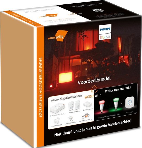 WoonVeilig Alarmsysteem + Philips Hue Starterkit - Beveilig je huis écht slim!