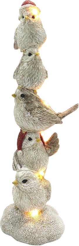 bol.com | Decoratie vogels | 7*7*21 cm | Wit | Kunststof | Vogels | Clayre  & Eef | 6PR2776