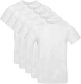 5 stuks Basic T-shirts Regular - 100% Katoen - Wit - Maat L