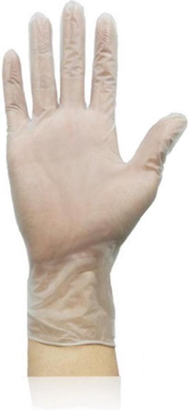 Wegwerp handschoenen - Vinyl handschoenen - Wit - Poedervrij - maat L - doos 100 stuks - HS Protector