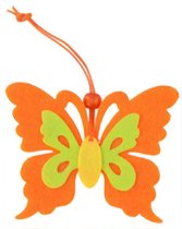Arti Casa Decoratiehanger Vlinder Vilt 9 Cm Oranje/groen