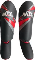 Punch Round MTG Pro Kickboks Scheenbeschermers Zwart Rood Kies uw maat: M