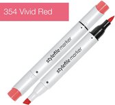 Stylefile Marker Brush - Vivid Red - Hoge kwaliteit twin tip marker met brushpunt